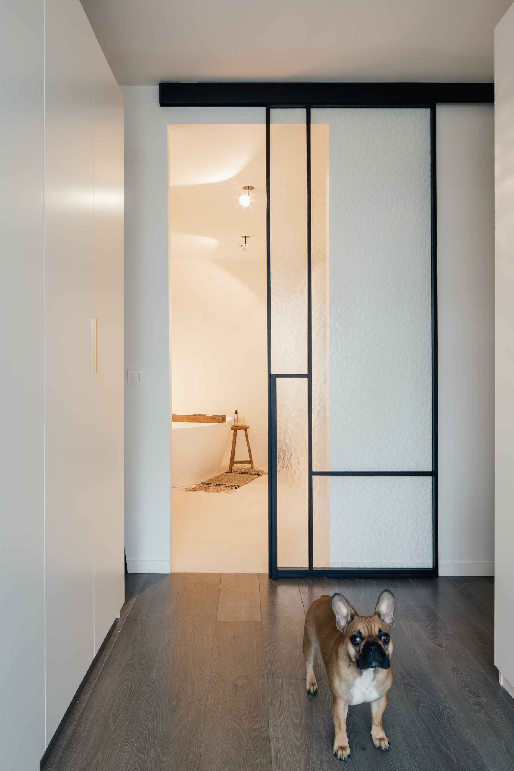 French sliding door interior view.