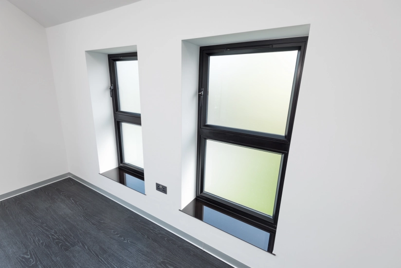 satin glass windows