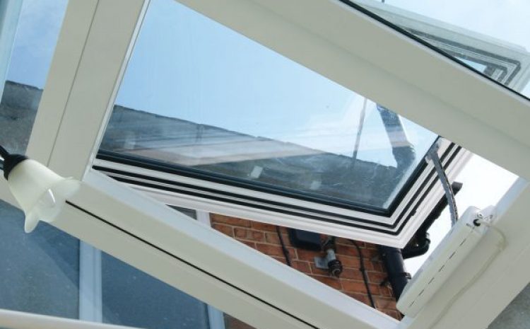Skylight view of a building.