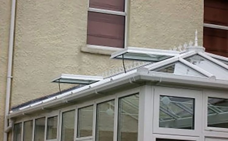 Conservatory with multiple skylights.