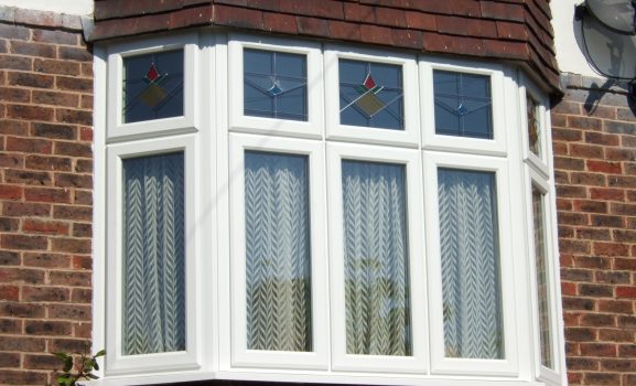 Bay window with a scenic outdoor view.